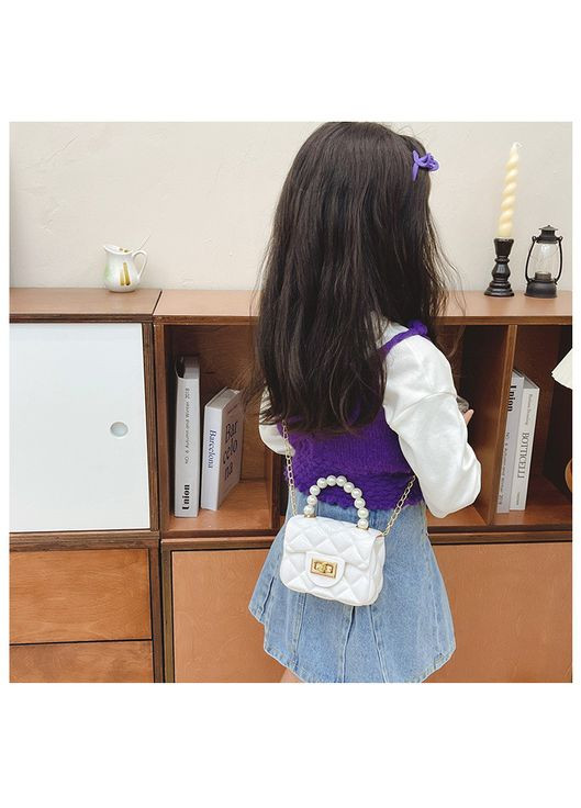 Дитяча маленька сумка 10446 крос-боді на ланцюжку біла No Brand (314455167)