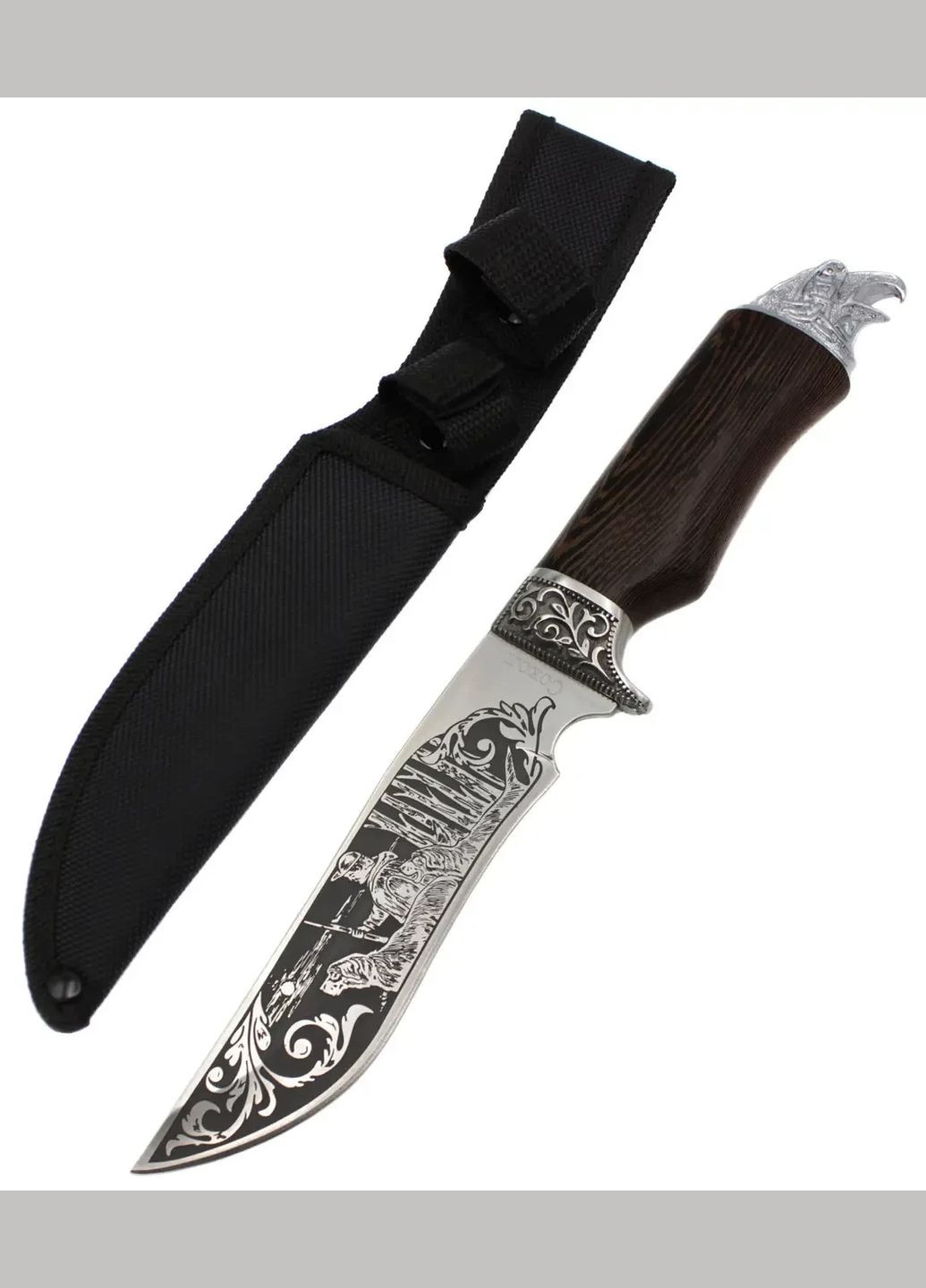 Нож охотничий туристический Сокол FB 1528 в чехле с деревянной ручкой Columbia (346597125)