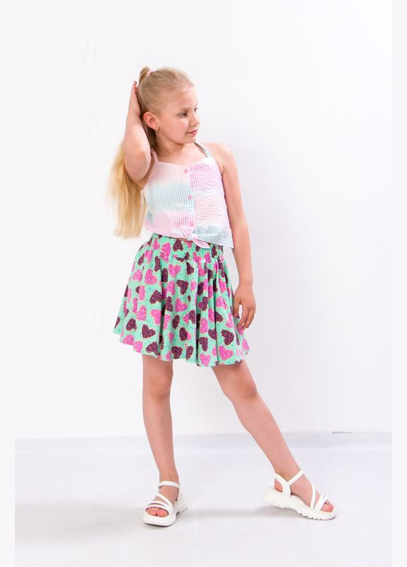 Мятная повседневный с абстрактным узором юбка Носи своє