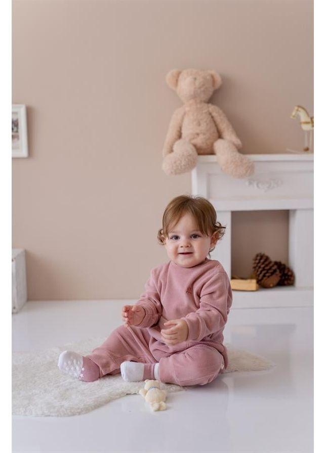 Детский комбинезон унисекс с карманом-кенгуру из флиса, цвет бежевый, возраст 12-18 месяцев, рост 86 см. MININIO (372799472)