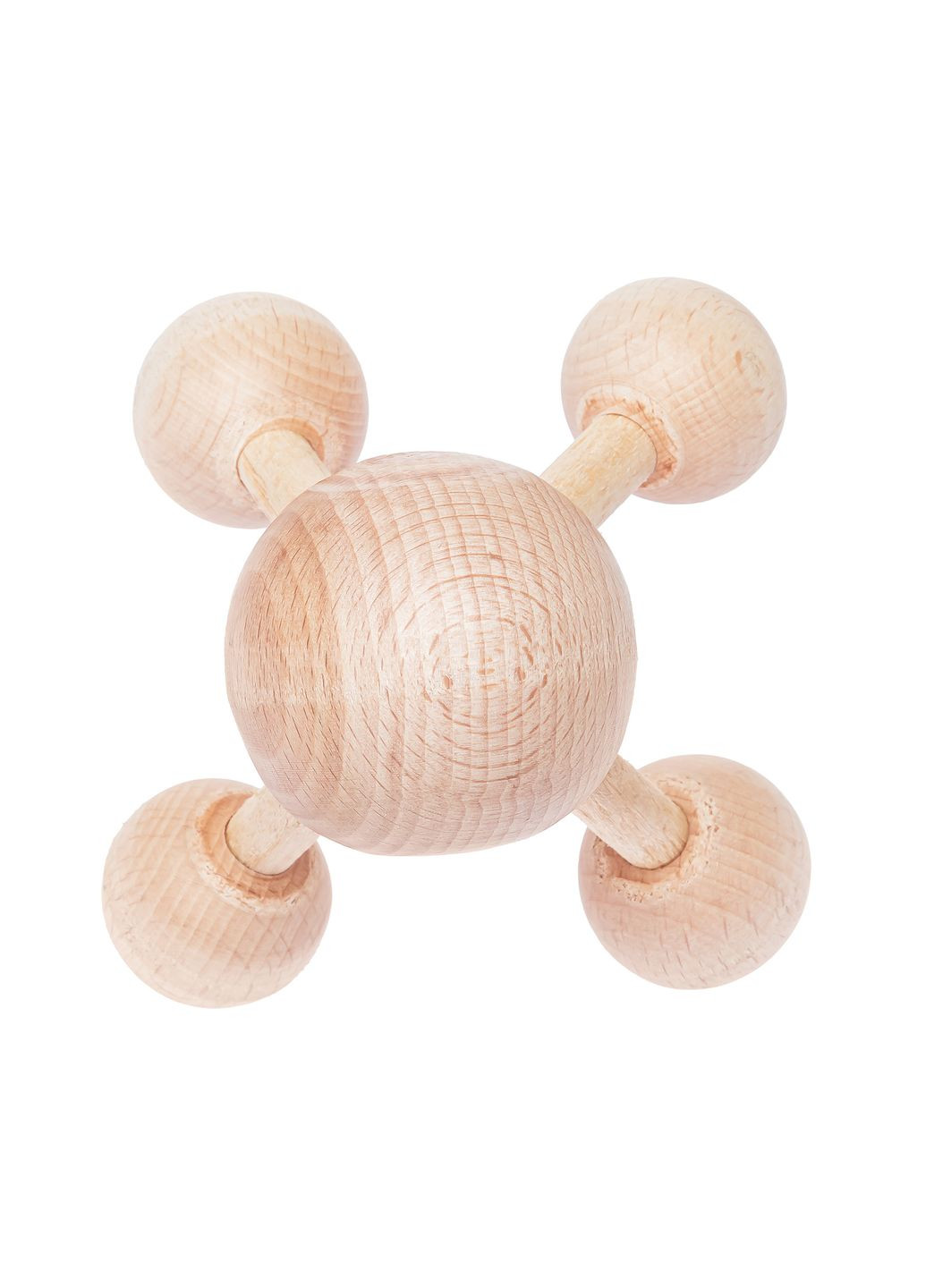 Масажер дерев'яний для спини та тіла "Молекула" з еко-буку Woodly (301591078)