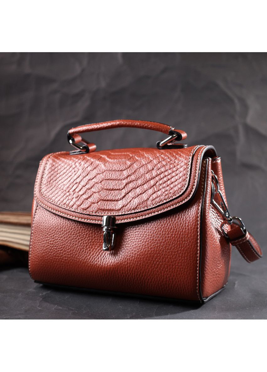 Сумка крос-боді через плече жіноча з натуральної шкіри Коричневий 36555 Vintage (353690053)