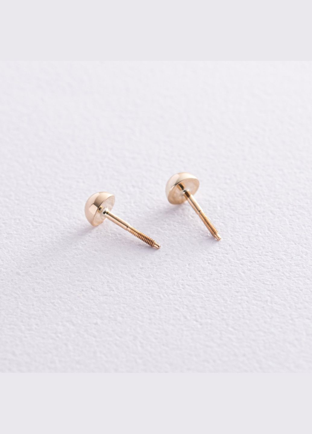 Сережки - пусети Напівсфера у жовтому золоті (0.5 см) с08204 Oniks (264644446)