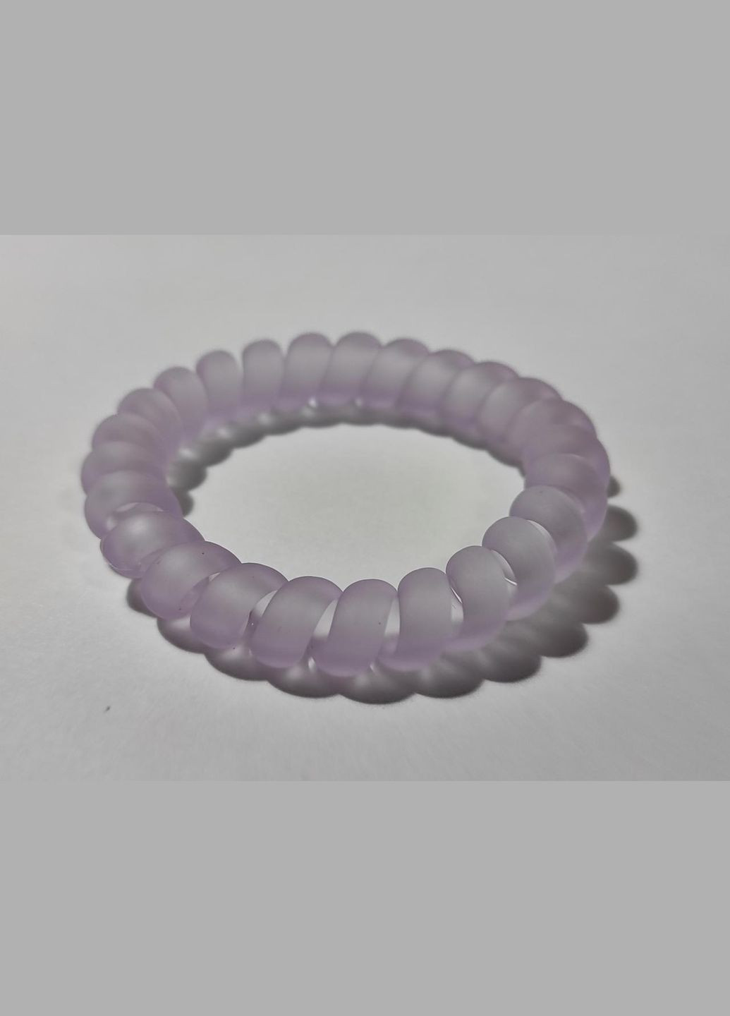 Резинка Спираль толстая матовая прозрачная 5,5 см сиреневая No Brand (319599804)