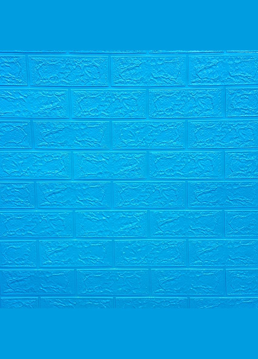 Самоклеющаяся декоративная 3D панель под синий кирпич в рулоне 3080x700x3мм 3D Loft (298400664)