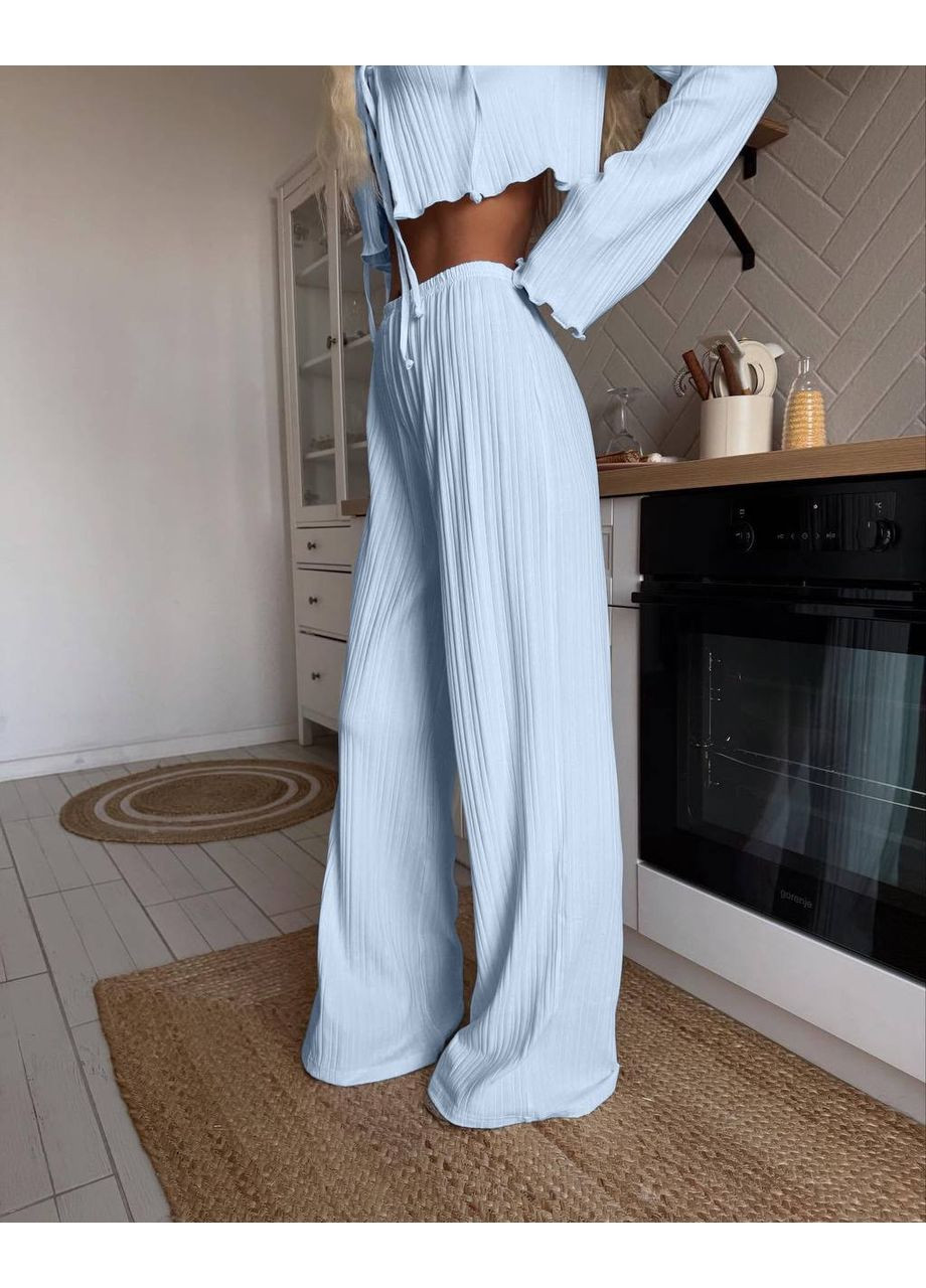 Женский костюм с кроп-топом и широкими брюками. Україна (351386238)