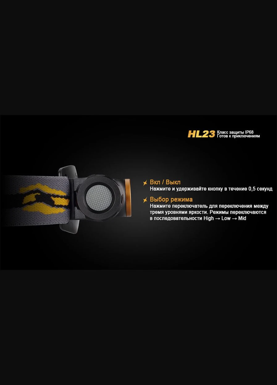 Ліхтар налобний HL23 жовтий Fenix (385888975)
