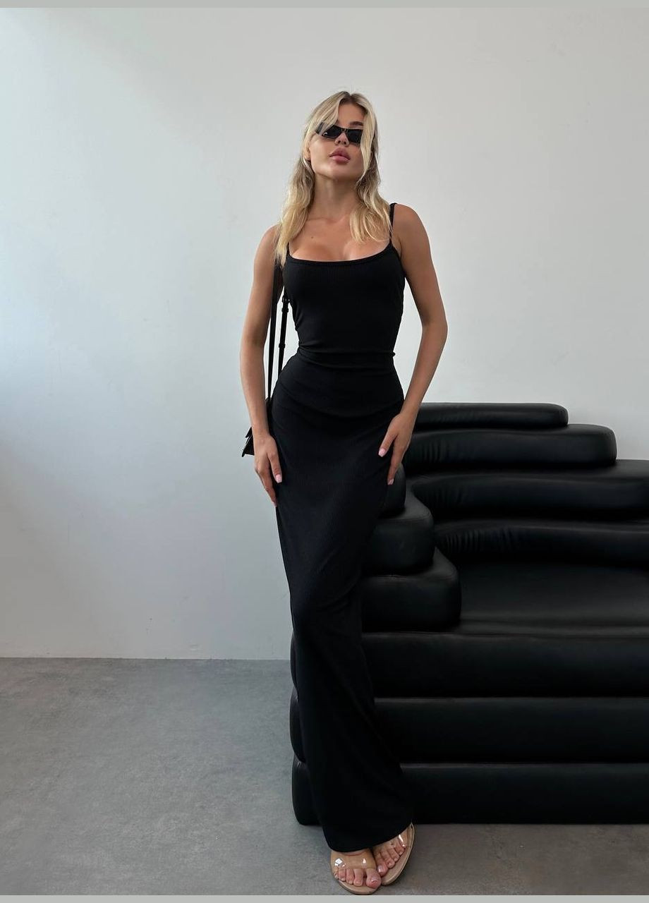 Чорна кежуал сукня INLABEL однотонна