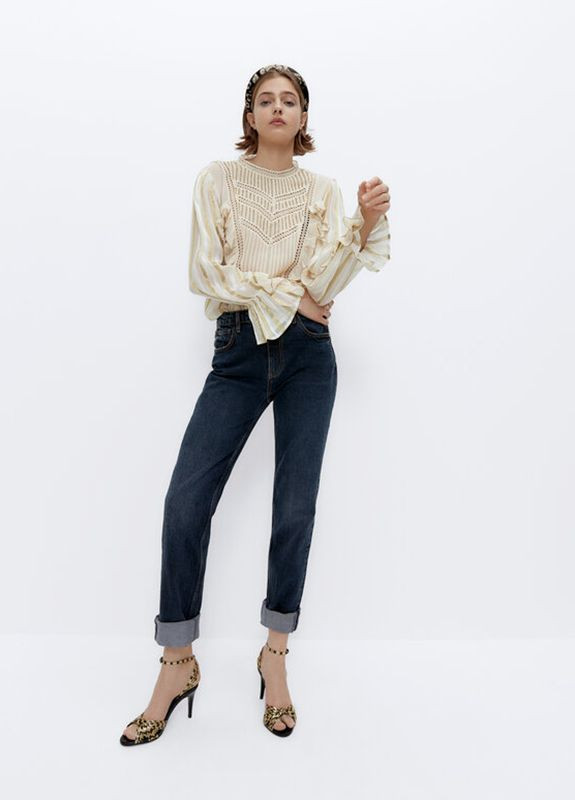 Бежева блуза з віскози Uterque