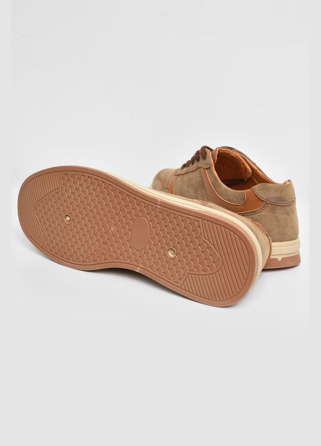 Світло-коричневі Осінні кросівки чоловічі світло-коричневого кольору на шнурівці Let's Shop
