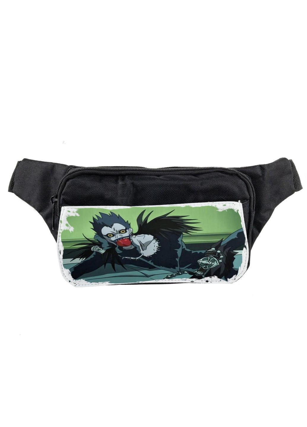 Сумка на пояс (через плечо) бананка, аниме Тетрадь смерти #016 унисекс, 14*22 см, черная No Brand (316122447)