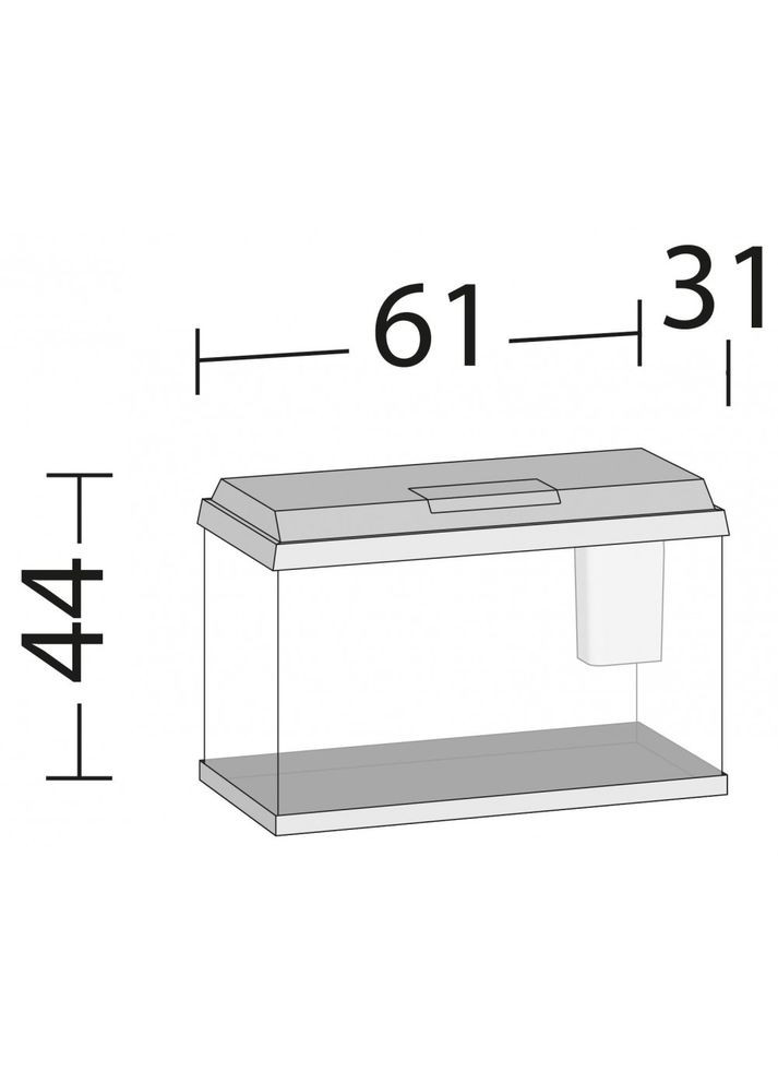 Акваріум прямий Primo 70 LED чорний 61x44x31см 70 л Juwel (355253498)