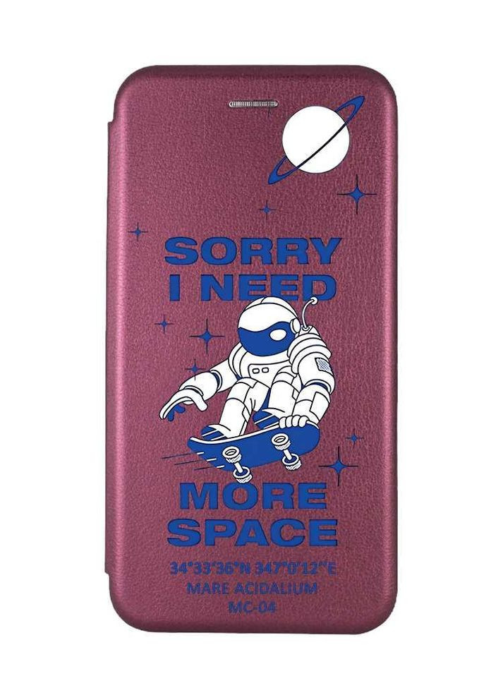 Чохол-книжка з малюнком для Samsung Galaxy A05 (A055) Бордовий:: Космонавт на скейті (принт 248) G-Case (355394608)