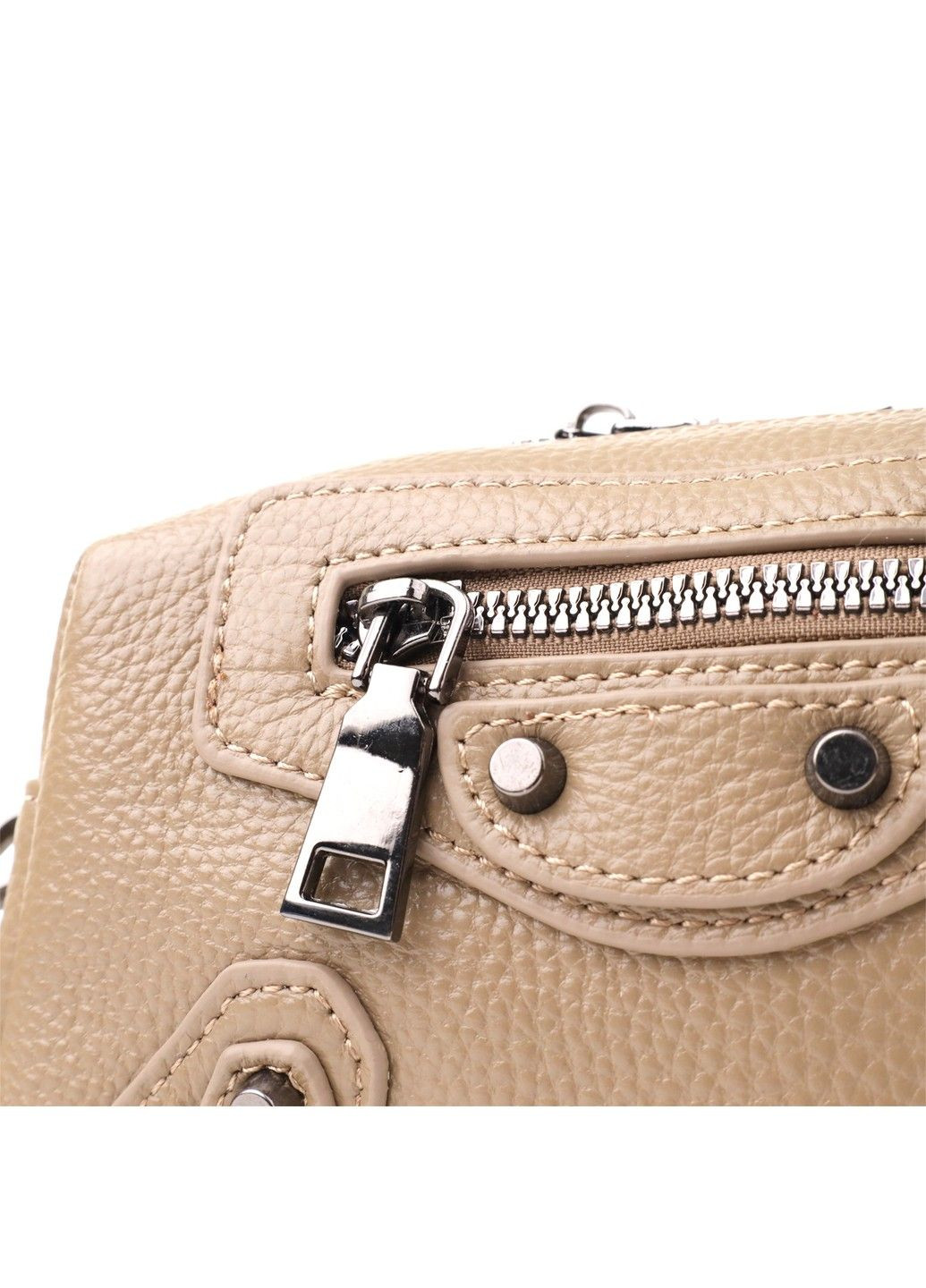 Компактна сумка для жінок з натуральної шкіри 22924 Бежевий Vintage (357494965)