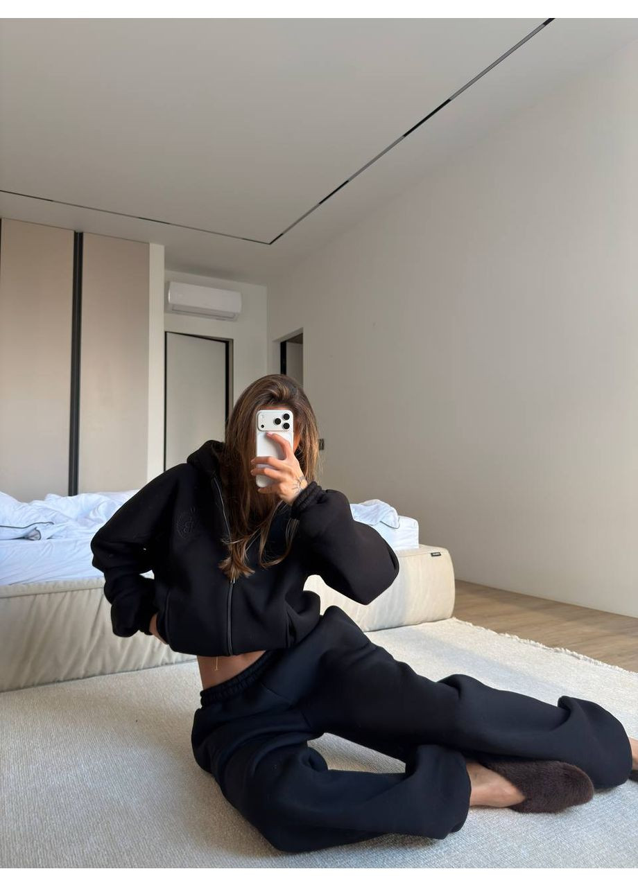 Теплий костюм з турецької тринитки на флісі | 2-ка з подвійним капюшоном Україна (366671239)