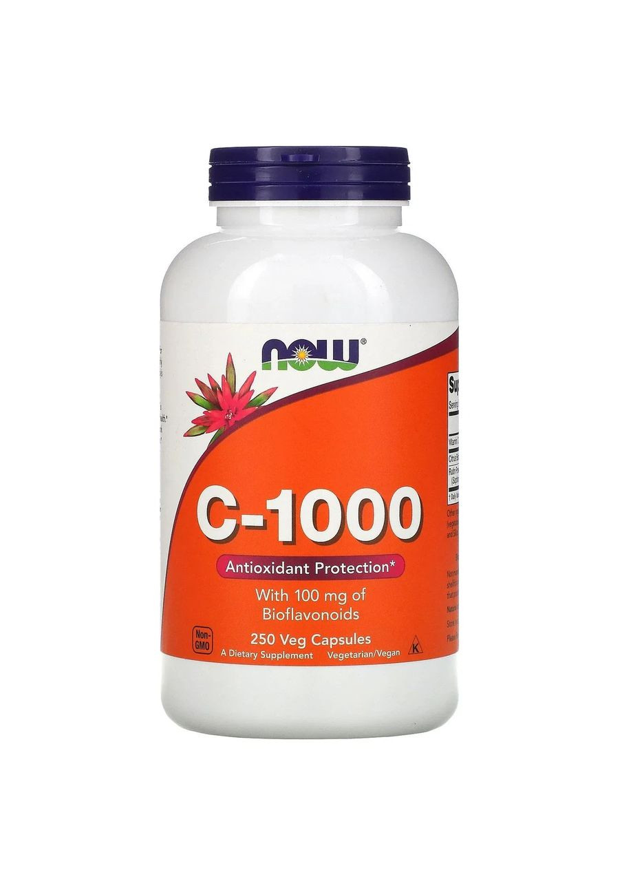 Витамин С с биофлавоноидамы (C-1000 Vitamin C with of Bioflavonoids) 1000 мг 250 растительных капсул Now Foods (361119125)