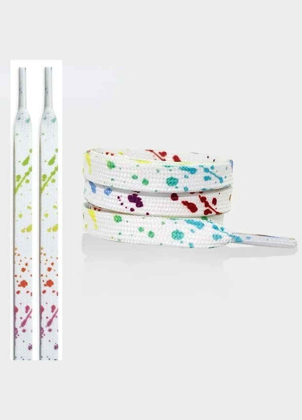 Білі шнурки з кольоровим малюнком для кросівок та черевиків Fashion (307289252)