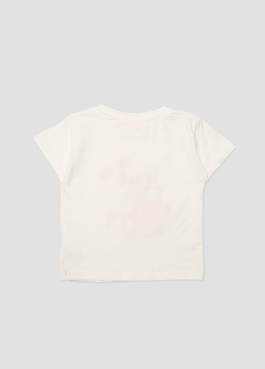 Молочная летняя футболка с коротким рукавом для девочки цвет молочный цб-00274855 Yuki