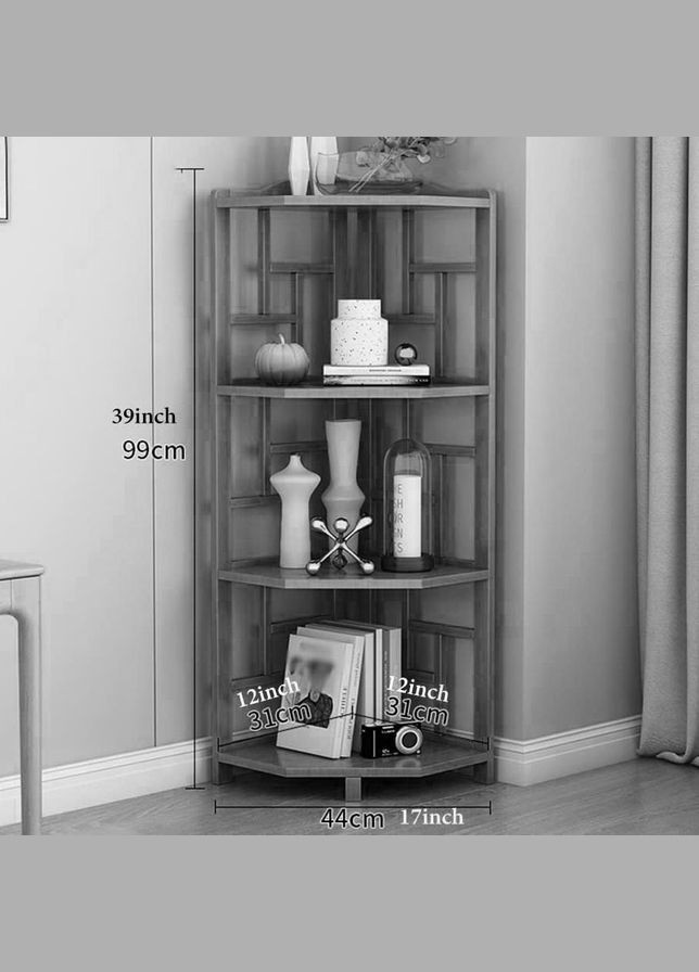 Стелаж кутовий з дерева Метвен 3 сієна (УСП-302105) No Brand (327849669)