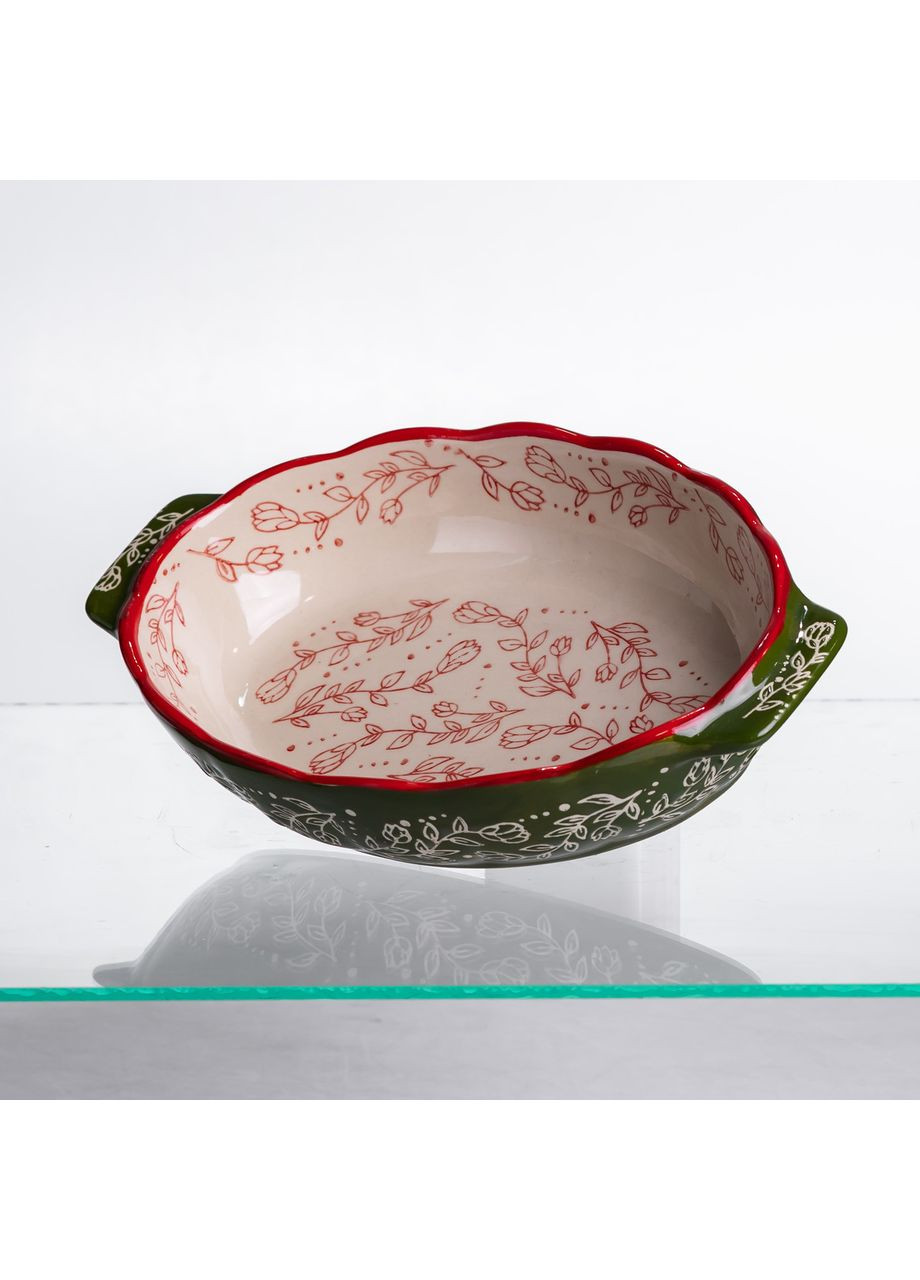Форма для запекания Vintage 25×15×5 (см) овальная с ручками Зеленая HM05-01 Yiwu (371391771)