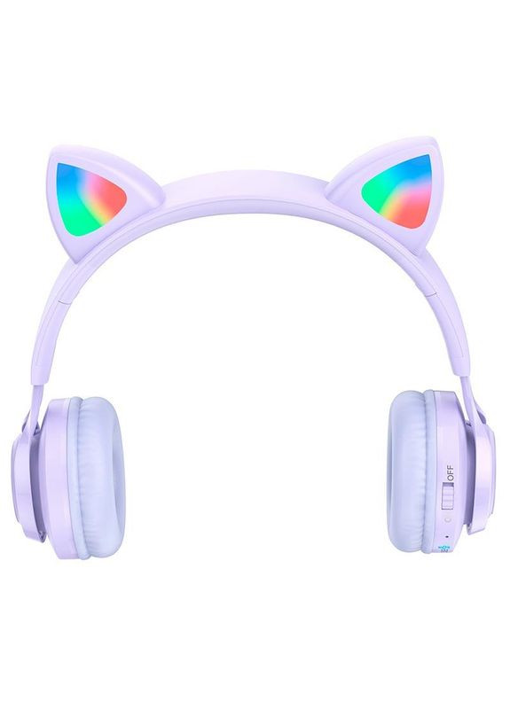 Наушники детские Cat ear kids BT headphones W39 фиолетовые кошачьи ушки Hoco (280877070)