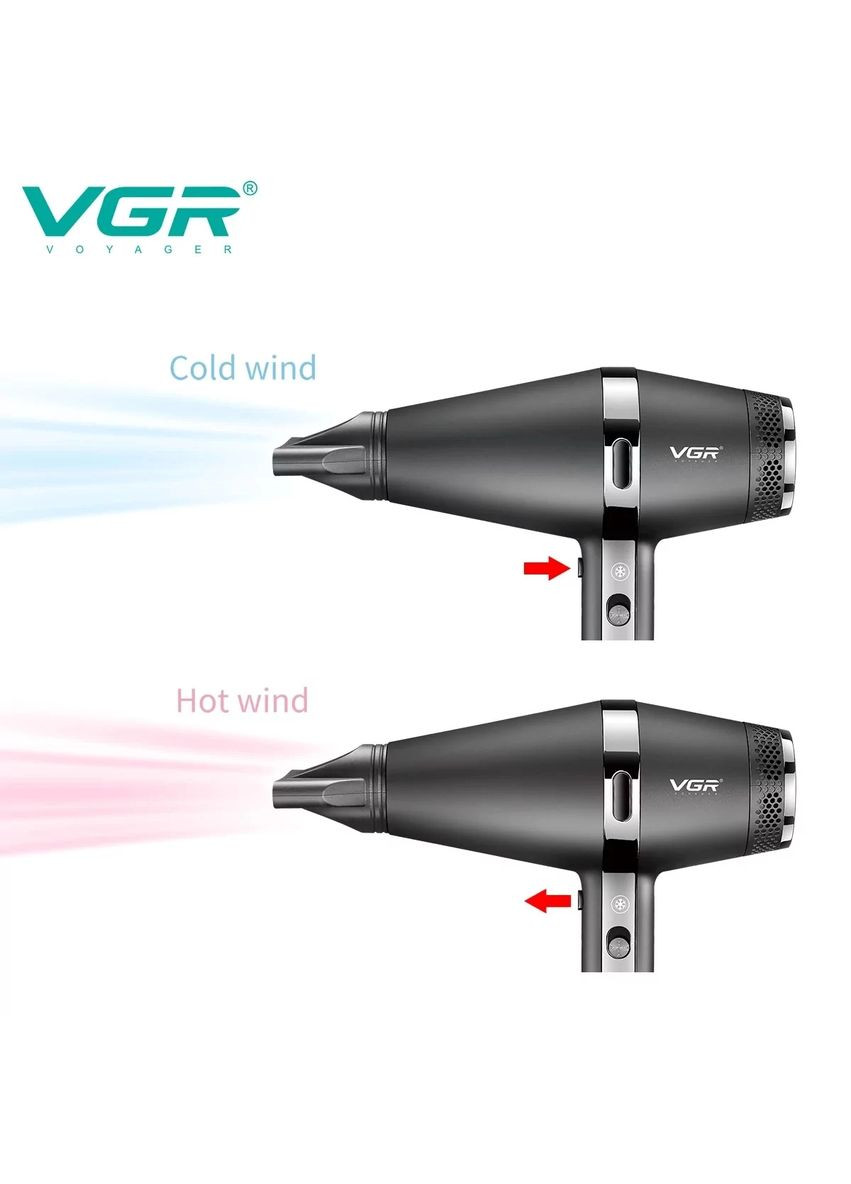 Професійний фен V-451 2200W з 3 насадками VGR (336381271)