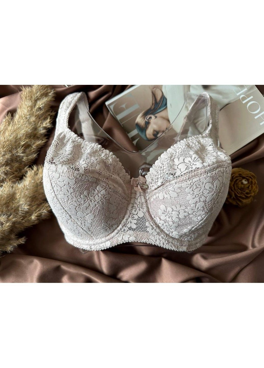 Пудровий бюстгальтер великого розміру на чашку g (7 розмір) пудра Finikin