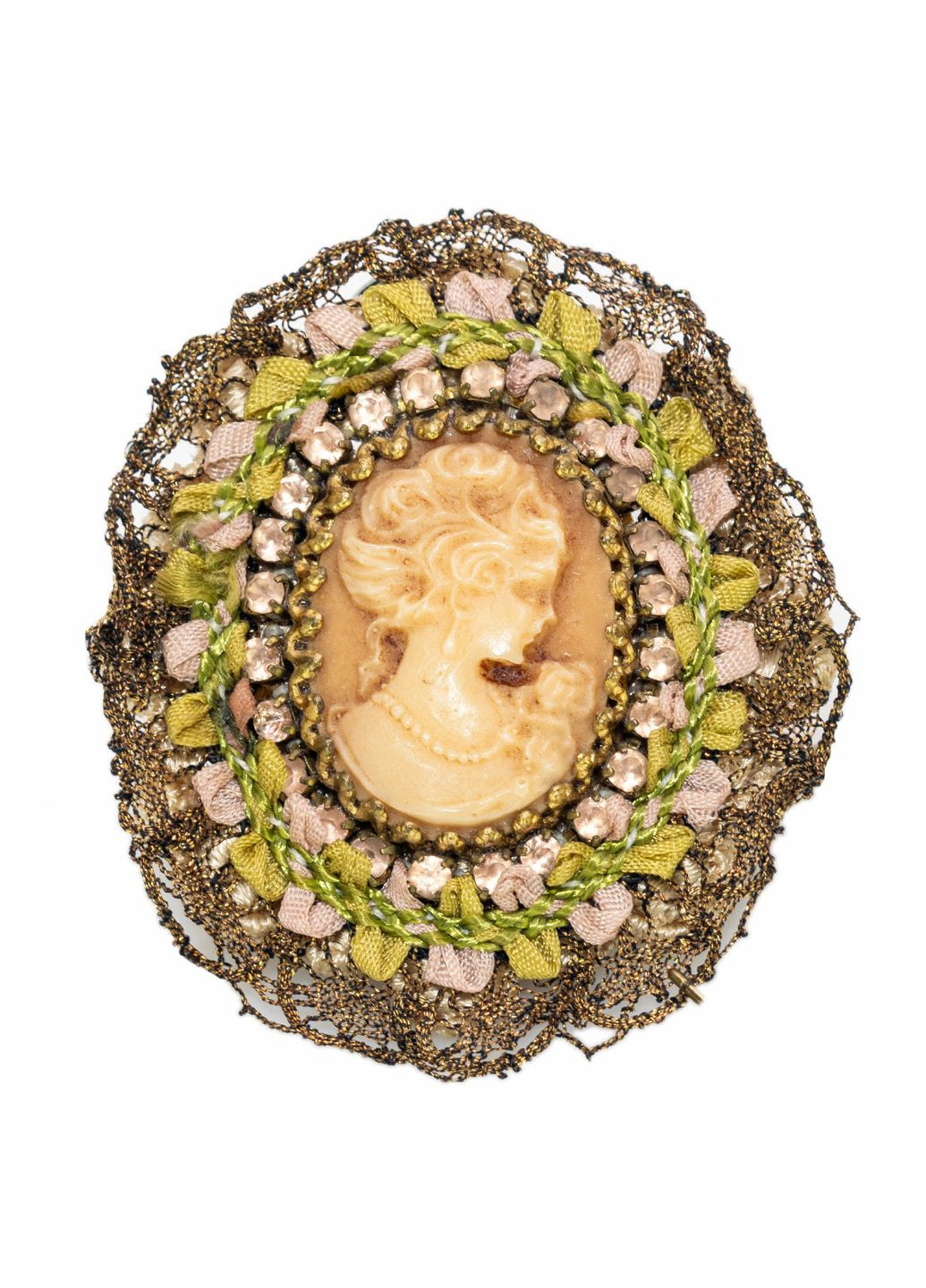 Брошка-камея "Вікторіанська Грація" з кристалами Swarovski та мереживом Michal Negrin (347018260)