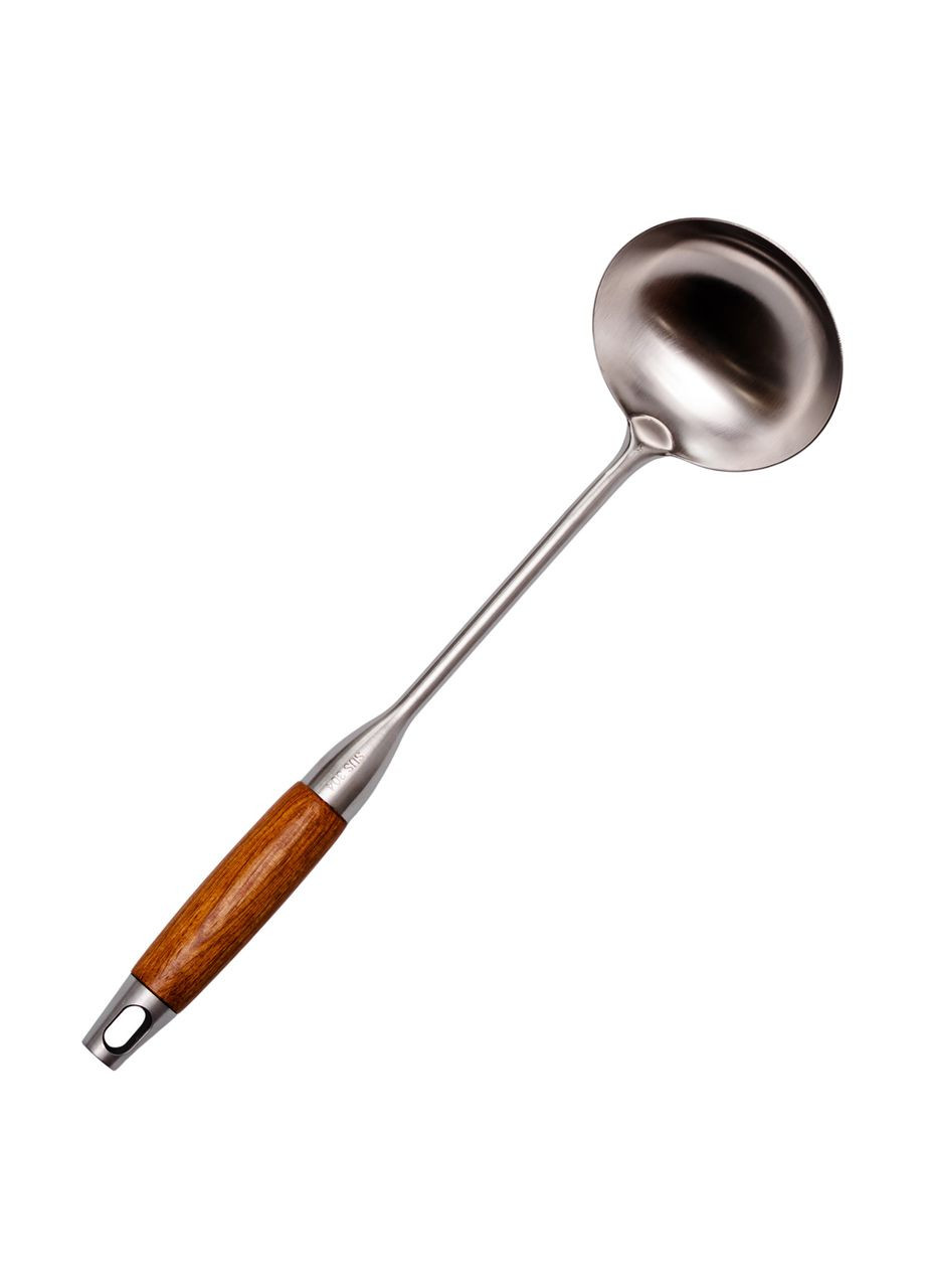 Ополоник металевий кухонний 27 (см) з нержавіючої сталі з дерев'яною ручкою HP-8-45 Ding Lanfang (359401598)