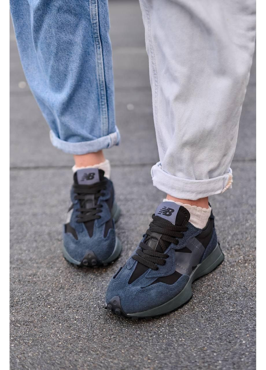 КРОСІВКИ ЖІНОЧІ NEW BALANCE 327 DARK BLUE НЬЮ БЕЛАНС 327 No Brand сині демісезони (368862185)