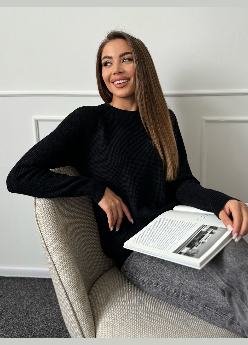 Чорний демісезонний светри джемпер Magnet WN20-662