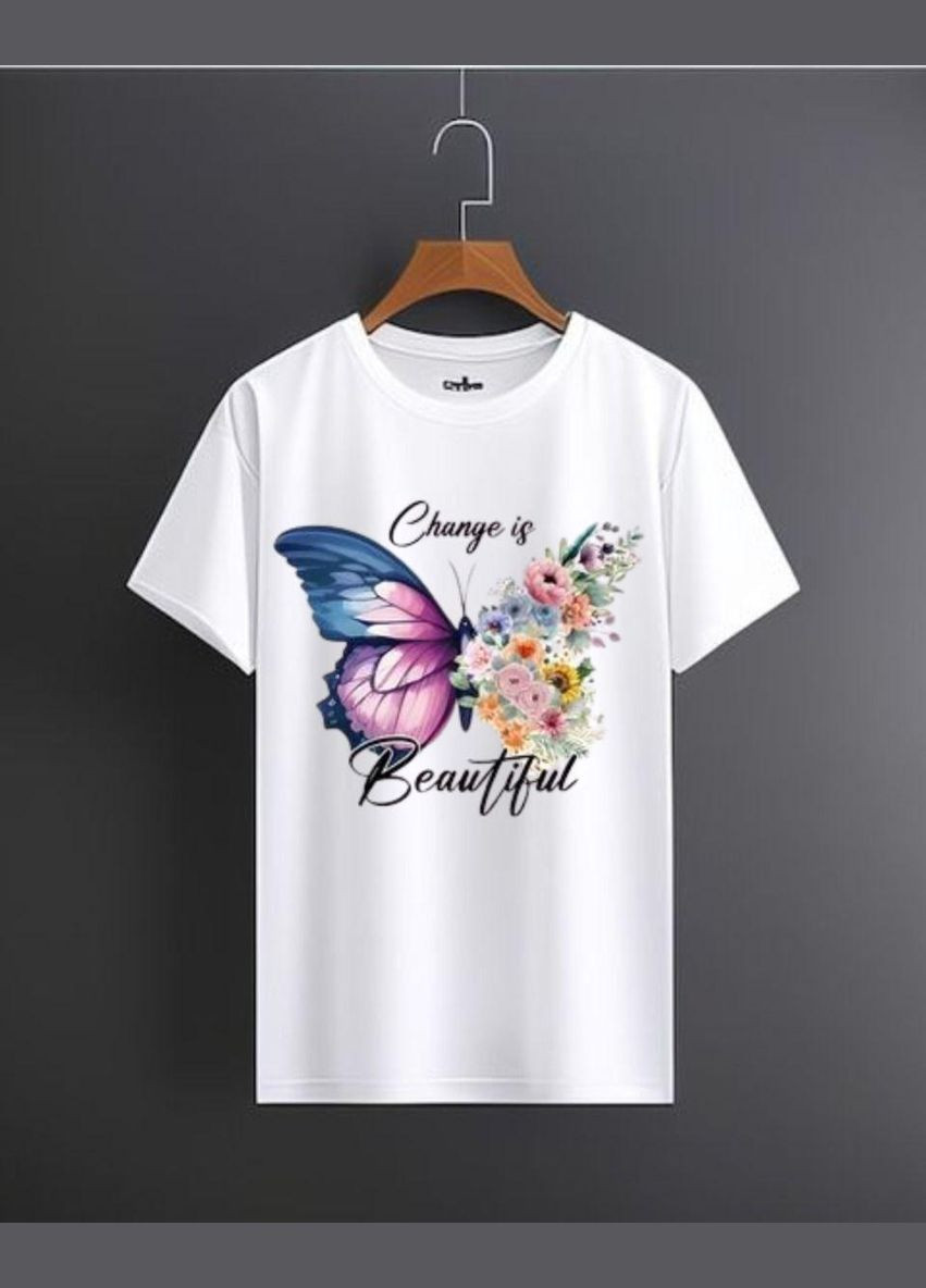 Футболка жіноча з принтом 48 Біла 2664088720 No Brand - (341250132)