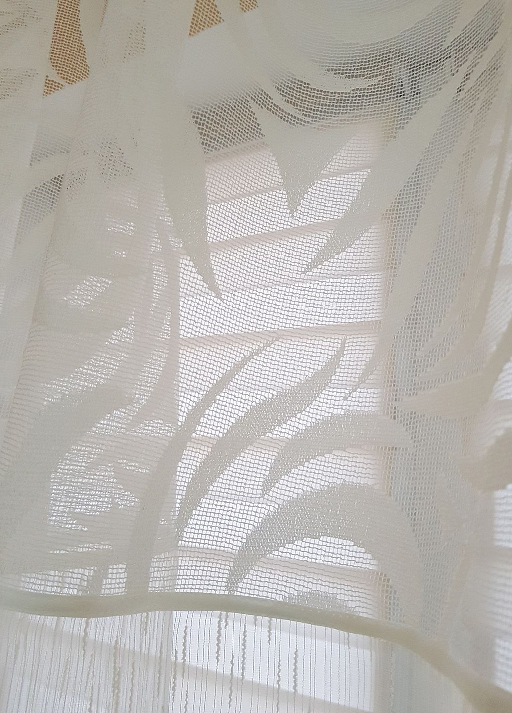 Тюль до підвіконня ажур абстракція карниз 250см молочний (22_1а) Firanka Abstract (332795308)