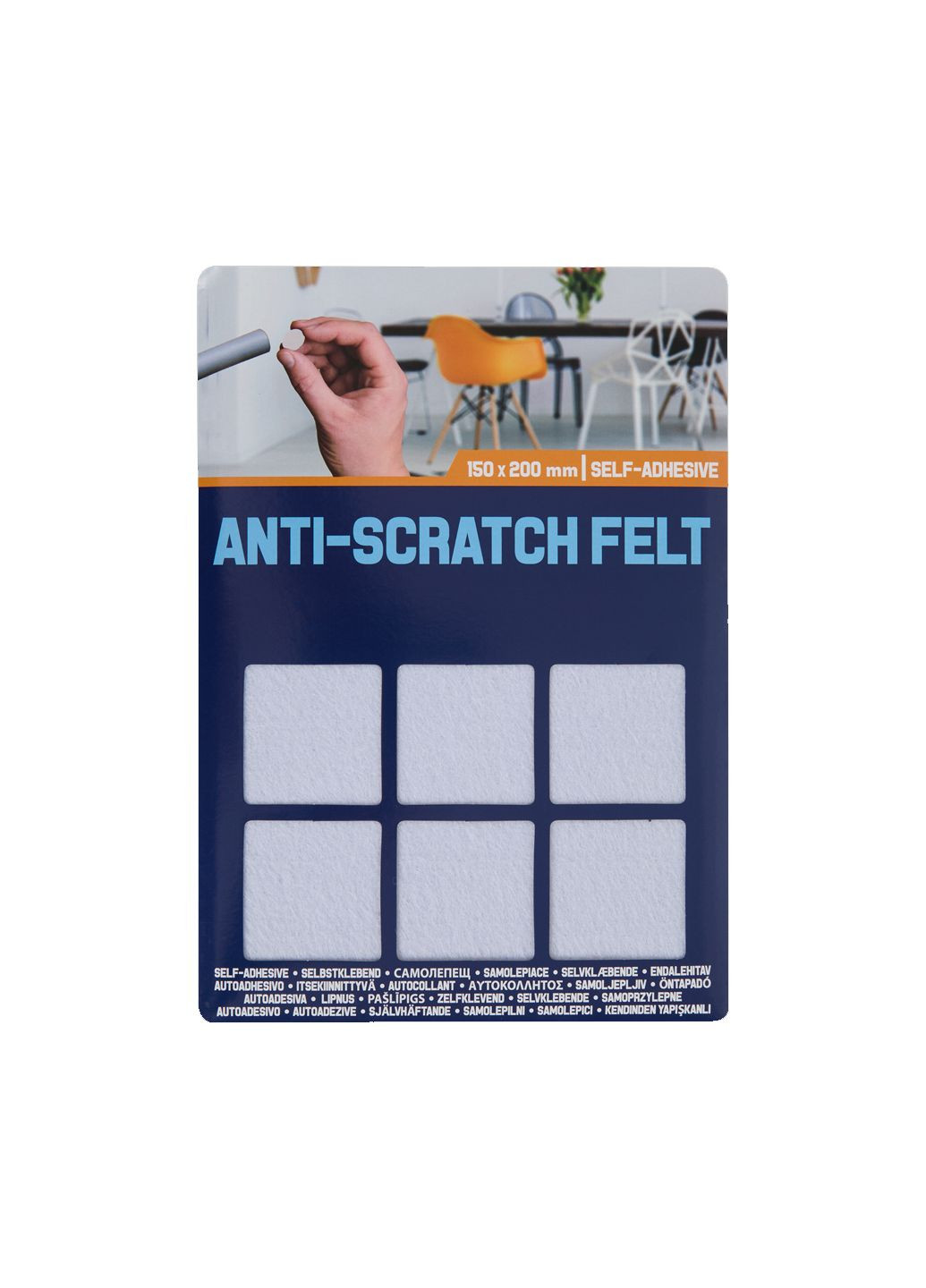 Самоклейна фетрова накладка на ніжки меблів 150х200 мм білий Aldi (338880815)