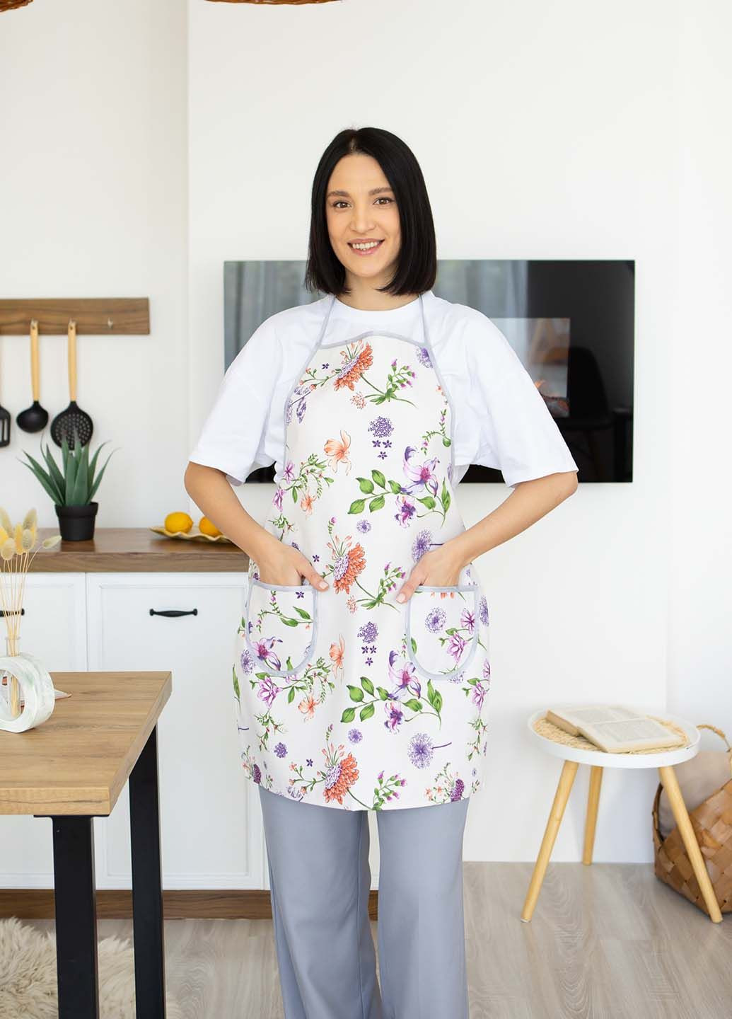 Фартух водовідштовхувальний "Польові квіти" 75х55 см. Homedec - (295655402)