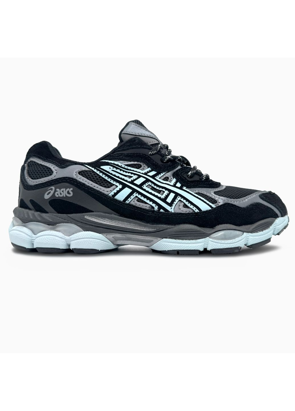 КРОССОВКИ ЖЕНСКИЕ ASICS NYC BLACK / MINT АСИКС ГЕЛЬ No Brand чёрные демисезоны (367173596)