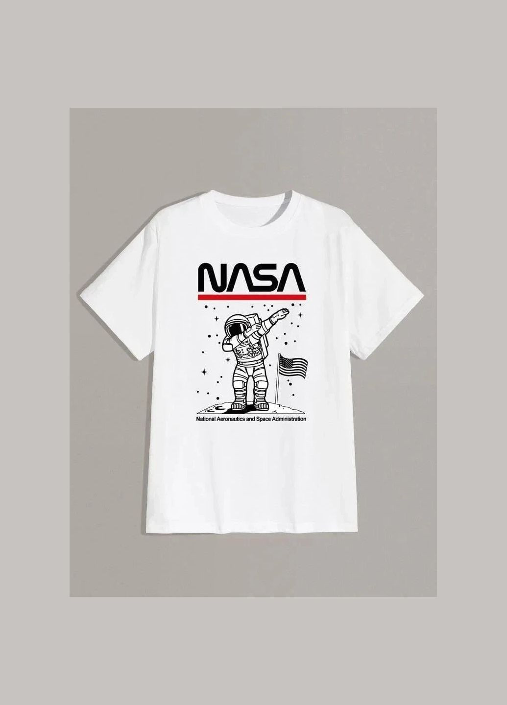 Белая мужская футболка с принтом повседневная m белый No Brand