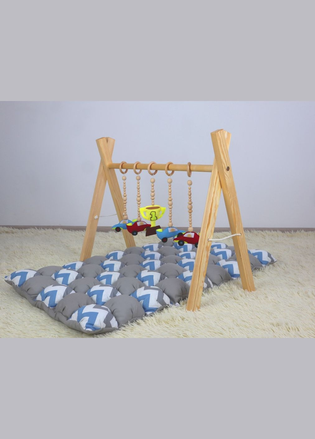 Мобиль детский, напольный, Беби Джим + комплект подвесок Чемпион + матрасик БОН БОН Зигзаг No Brand (316257215)