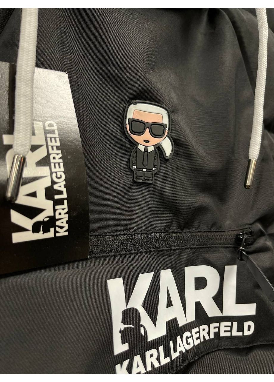 Жилетка з переднім великим карманом чорна в стилі Karl Lagerfeld No Brand (366352312)