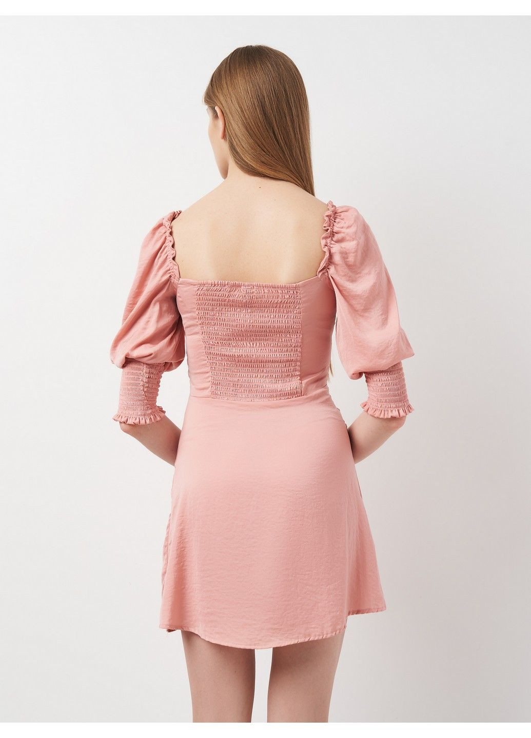 Розовое кэжуал платье H&M однотонное