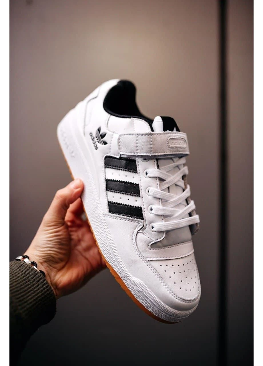 Белые летние кроссовки adidas forum white black 1 адидас форум No Brand