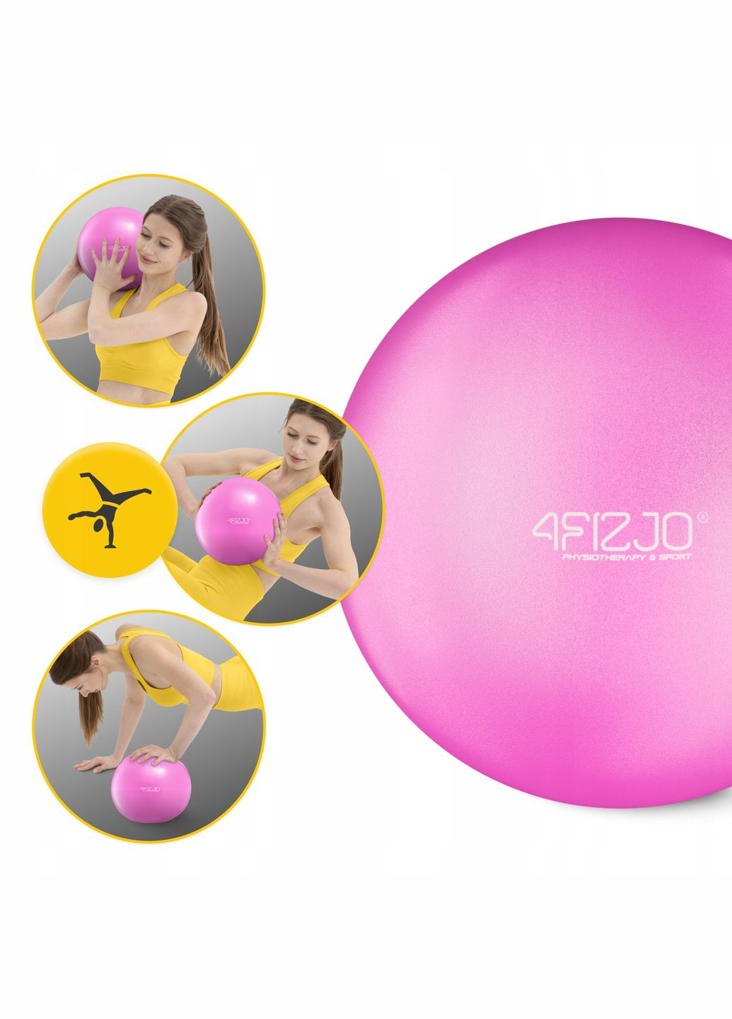 Мяч для пилатеса, йоги, реабилитации 22 см Pink () 4FIZJO P-5907739314482 (345712728)