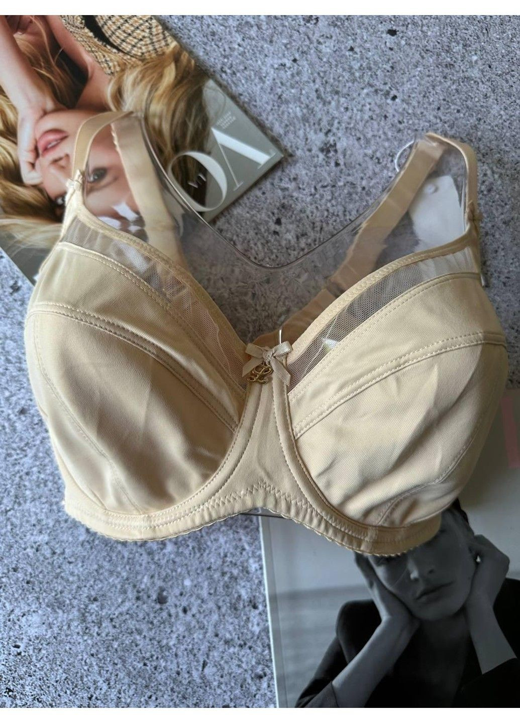 Бежевий бюстгальтер з бавовняною підкладкою бежевий Lanny Mode