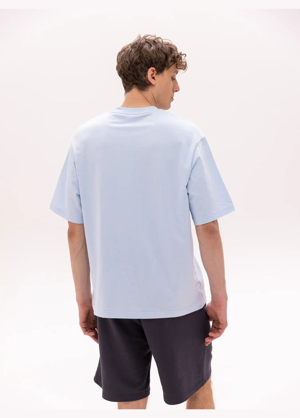 Голубая футболка мужская с коротким рукавом Роза
