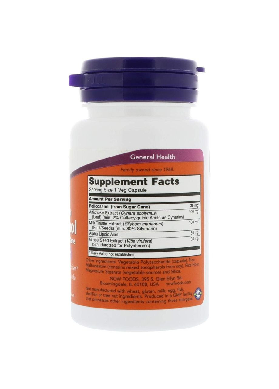 Полікозанол Policosanol 20 мг 90 вег капс Now Foods (357343187)