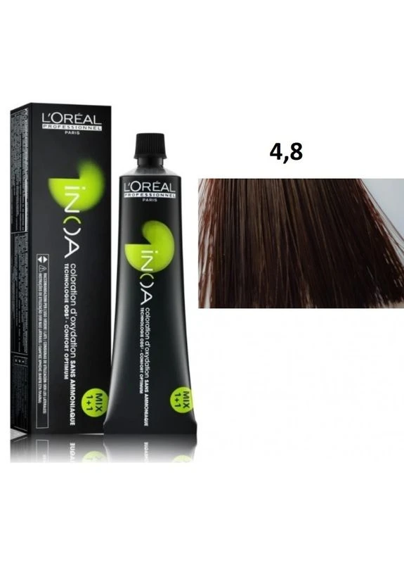 Фарба для волосся без аміаку 4.8 шатен мокка Inoa Mix L'oreal, 60 мл L'Oreal Professionnel (396324518)