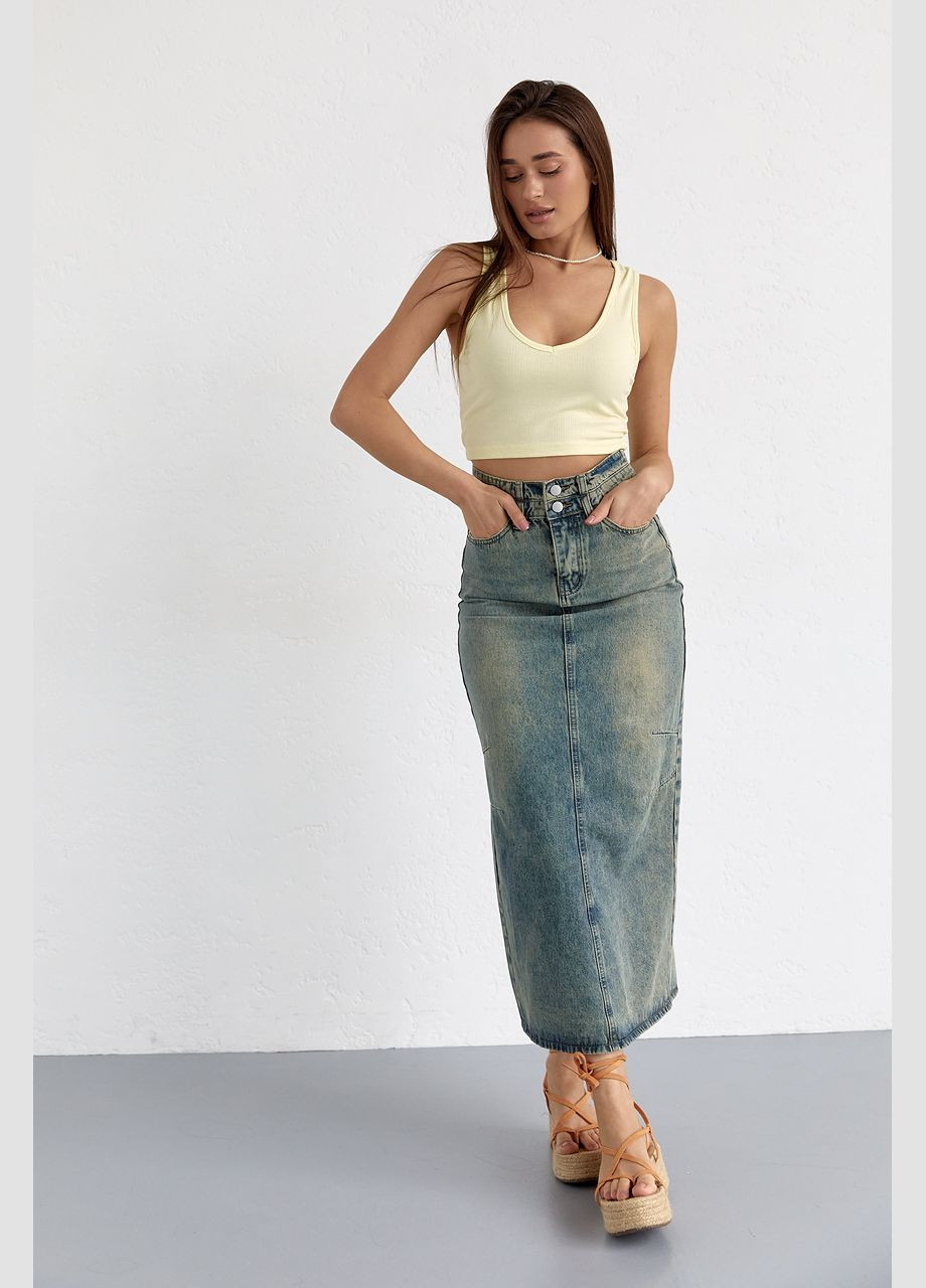 Женский кроп-топ в рубчик Lurex (307061329)