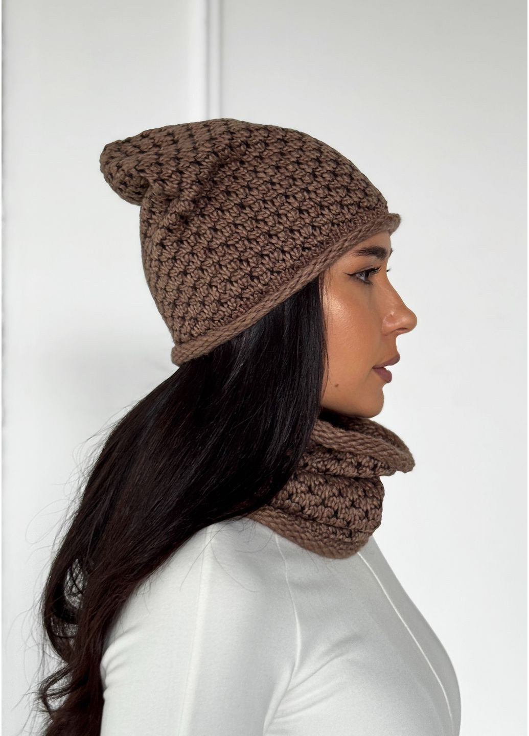 Жіночий демісезонний комплект — шапка та бафф InFashion Компдект шапка та бафф (365798956)