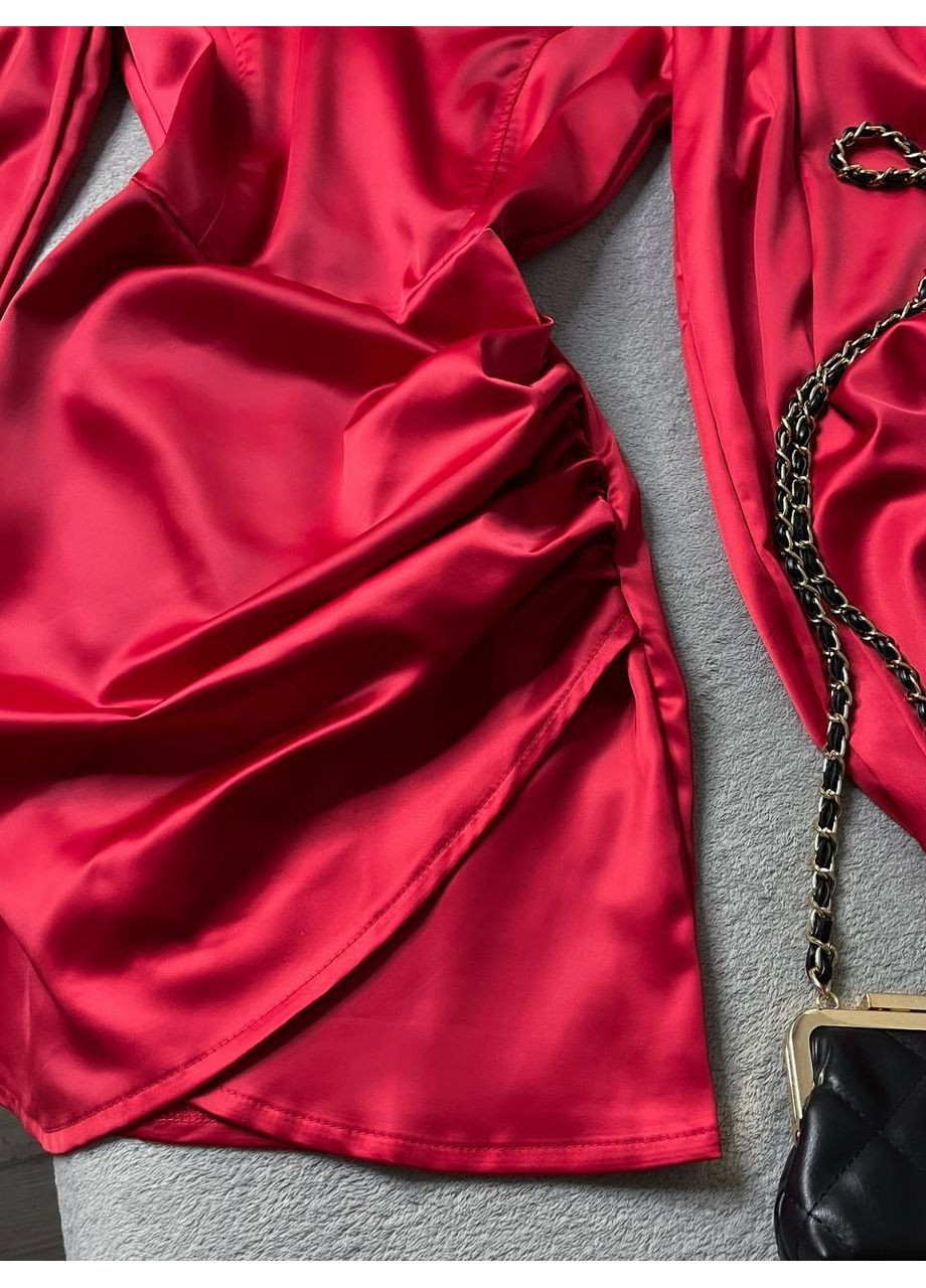 Червона коктейльна, вечірня, кежуал сукня No Brand однотонна