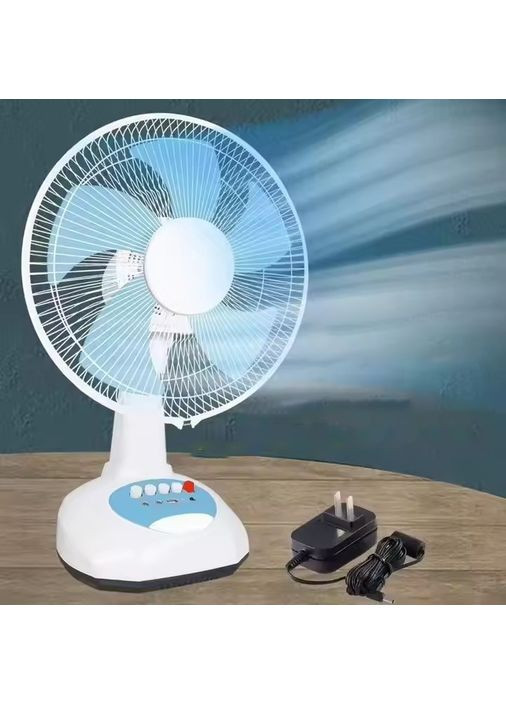 Портативный аккумуляторный вентилятор с солнечной батареей с LED подстветкой и 2 скоростями автовращение (SW303) No Brand (361161933)